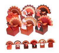 WEKADRIN 12pcs Thanksgiving Packaging Box Candy Containers Candy Treat Boxes Thanksgiving Dessert Turkey Party Supplies Wedding Bags Treat Containers Paper Jam