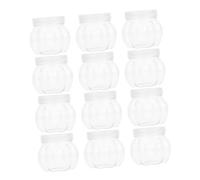 WEKADRIN 12Pcs Transparent Pet Pumpkin Shaped Gift Packing Jars Food Grade Storage Holders for Candy Snacks Dried Fruit and Seasonings Lightweight Reusable Containers for Halloween and