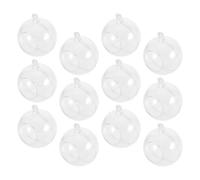 WEKADRIN 12Pcs Xmas Hollow Ball Hanging Pendant Set 9Cm Acrylic Open Orb Preserved Flowers for Christmas Tree Decor, Wedding Party and Festival Atmosphere