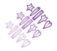 WEKADRIN 15pcs Snap Hair Clips for Small Metal Barrettes with Five-pointed Star Heart Teardrop Rectangle Designs Lightweight Stylish Hair Accessories for Thick Daily Party Wedding