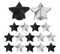 WEKADRIN 16Pcs Star Shaped Tire Valve Stem Caps Set Metal Automobile Valve Covers for Cars Suvs Trucks - Silver and Black Five-Pointed Star Design Replacement for Car Tires