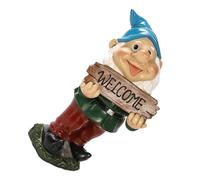 WEKADRIN 1pc Resin Gnome Adornment Welcome Figurine for Garden Decor Outdoor Decorative Dwarf for Patios and Lawns Fun Resin Gnome Statue Green Red