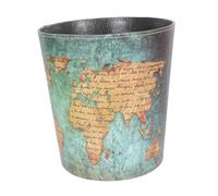 WEKADRIN 1pc Vintage Map Waste Container Retro Trash Holder for Home Office Design Compact Stylish Garbage Can Without Cover for Bedroom Living Room Decor