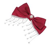 WEKADRIN 1pcs Diamond Bowknot Clip Hair Decor Hair Styling Accessories Red Bow Safe Comfortable for Suitable for Multiple Occasions