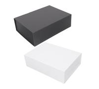 WEKADRIN 1set Magnetic Collapsible Paperboard Gift Storage Boxes with Lid Bridesmaid Proposal Present Containers in Black and White Reusable Elegant Packaging for Birthday Valentine 2pcs