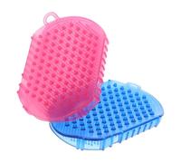 WEKADRIN 2 Pcs Double-Sided Bath Massage Brushes for Household Shower Lightweight PVC with Uniform Dot Design for Comfortable Relaxing Body Scrub and Sturdy Use Pink Blue