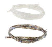 WEKADRIN 2 Pcs Guitar Purfling Strip 1640x6x1.5mm Abalone Shell and White Shell Color Acoustic Classical Electric Guitar Body Trim Binding Rosette Inlay Material for Luthier Supplies