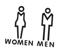 WEKADRIN 2 Pcs Minimalist Bathroom Door Signs with Adhesive for Men and Women Toilet Identification Tags for Home Offices Hotels Restaurants Easy to Install and Remove