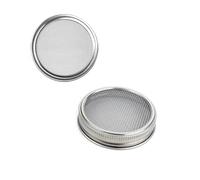 WEKADRIN 2 Pcs Stainless Steel Sprouting Jar Lids with Fine Mesh Screen for Wide Mouth Mason Jars Food-grade Strainer Lids for Organic Sprout Growing Easy Drain and Rinse for Kitchen Use