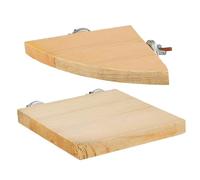 WEKADRIN 2 Pcs Wooden Bird Perch Platforms with Secure Bolts for Small Birds Parakeets Cockatiels Conures Flat Natural Stand Cage Accessories