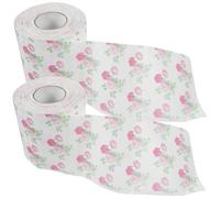 WEKADRIN 2 Rolls Printed Decorative Toilet Tissue Paper with Rose Pattern Soft Disposable Napkins for Bathroom Dining Table Home Classroom and Restaurant Use Skin-Friendly Colored Toilet