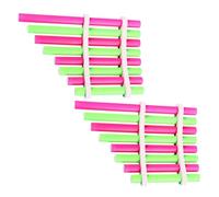 WEKADRIN 2 Set DIY Homemade Panpipe Educational Musical Instrument Science Experiment for Students Plastic Metal Portable Creative Learning Kit for Indoor Outdoor Use