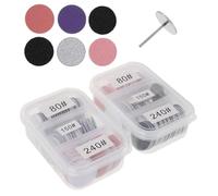 WEKADRIN 2 Set Nail Tool Kit Sandpaper Discs for Drill with Color-Coded Grits Black Purple Compact Box Foot File Replacement Pads for Professional Nail Care and Foot Grinding