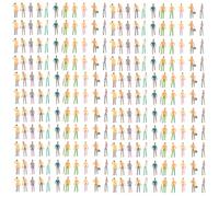 WEKADRIN 200pcs 1:75 Painted Resin Human Models Landscape People Figures for Architects and Hobbyists Garden Diorama Sand Table Decoration Set