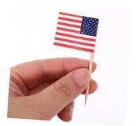 WEKADRIN 200pcs American Flag Toothpicks and Color Fruit Picks for July Party Cupcake Toppers Patriotic Cocktail Stirring Sticks and Food Decorations