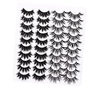 WEKADRIN 20pairs Dense Fake Eyelashes Natural Look False Lashes Comfortable Easy to Use for Daily Wear Parties Decorative Eyelashes