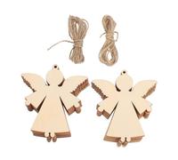 WEKADRIN 20pcs Angel Shape Wooden Ornaments with Twine Natural Lightweight Wood Craft Decorations for Christmas Wedding Birthday Rustic DIY Painting and Hanging