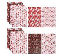 WEKADRIN 20pcs Heart Print Wrapping Paper Set for Mother’s Day Valentine’s Day Birthday, Includes Red Balloon, Black and White Heart Patterns, Romantic Present Wrap Sheets