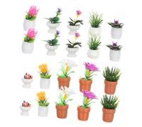 WEKADRIN 20pcs Miniature Plants for Dollhouse Small Simulated Green Bonsai Lightweight Artificial Potted Plants for Mini Garden Office Desk Living Decor Low Maintenance Micro Landscape