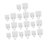 WEKADRIN 20pcs Plastic Sticky Plate Hooks Strong Adhesion Picture Hangers No Nails Required for Frames Posters Bathroom Kitchen Wall Display