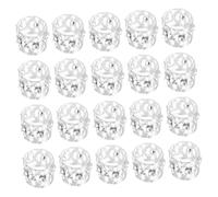 WEKADRIN 20pcs Silver Rhinestone Hair Cuffs for Braids Dreadlock Hair Beads Braid Rings Extension Accessories for Women and Men Festival Party Jewelry