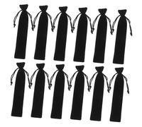 WEKADRIN 20pcs Velvet Drawstring Pen Pouch Capacity Pencil Holder Sleeve Stationery Bag with Secure Closure for School Office Travel Black Velvet Soft Storage Organizer