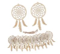 WEKADRIN 20pcs Wooden Dream Catcher DIY Pendant Beige Creative Wall Ornament for Home Decoration Handmade Lightweight Craft for Porch Living Unique Idea