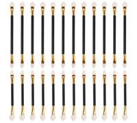 WEKADRIN 24pcs Double-ended Eyeshadow Brushes Set with Sponge Tip Applicators, Medium and Large Gold Handle Makeup Tools for Precise Eye Makeup, Travel-friendly Mini Disposable Applicators