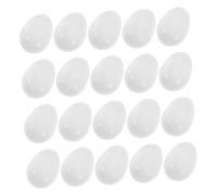 WEKADRIN 25pcs White Plastic Parrot Fake Eggs Hatching Simulation Props for Bird Breeding Nest Stability Reusable Artificial Faux Eggs for Parrots Doves and Birds