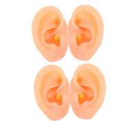 WEKADRIN 2Pair Silicone Ear Model Left Right Flexible Fake Ear Piercing Practice Simulation Body Parts for Jewelry Display Acupuncture Training Tool Portable Design