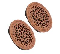 WEKADRIN 2pcs 41-inch Wooden Guitar Soundhole Covers with Dark Brown Decorative Design, Acoustic Electric Guitar Noise Reducer Mute, Feedback Buster and Sound Hole Protector