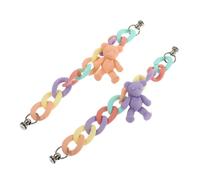 WEKADRIN 2pcs Acrylic Phone Hanging Chain for DIY Phone Case Decoration Rainbow Color Bear Case Accessory Anti-lost Stylish Mobile Strap for Women