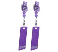 WEKADRIN 2pcs Acrylic Retractable Badge Holder Clip Heavy Duty Reels Vertical Id Card Holder for Nurse Teacher Student Glitter Retractable Badge Reel Clips for Office Use