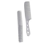 WEKADRIN 2pcs Aluminum Barber Comb Hair Salon Comb Hair Smoothing Anti-static Massage Scalp Tools for Professional