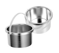 WEKADRIN 2pcs Aluminum Hard Wax Pot Replacement with Adjustable Temperature for Hair Removal Wax Melts Warmer Portable Metal Melting Bowl for Home and Professional Use