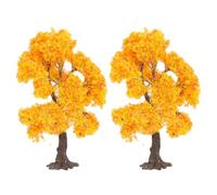 WEKADRIN 2Pcs Artificial Maple Miniature Trees 12Cm for Fairy Garden DIY Crafts Micro Landscape Railroad Scenery Plastic Model Trees for Autumn Train Scenery