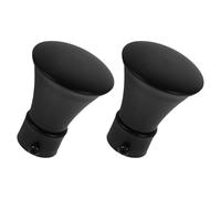 WEKADRIN 2pcs Black 22mm Metal Curtain Rod Finials Ends Only, Iron Decorative Window Curtain Pole Head Plugs for Drapery Rods Replacement Accessories