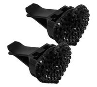 WEKADRIN 2pcs Black Heart-Shaped Rhinestone Car Air Freshener Vent Clips, Cute Auto Air Vent Diffuser Clips for Car Interior Decoration and Aroma Enhancement