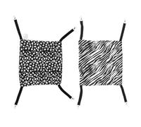 WEKADRIN 2pcs Breathable Dual-sided Hanging Cat Hammock Bed with Black White Polka Dot and Zebra Patterns, 35x35cm Comfortable Pet Sleeping Nest for Indoor Cats
