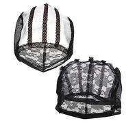 WEKADRIN 2pcs Breathable Wig Caps Mesh Net Hair Accessories for Comfortable Wig Wearing for Halloween Costumes Stage Plays and Theme Parties Black