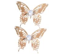 WEKADRIN 2pcs Butterfly Hair Clips for Women Gold Alloy Rhinestone Hair Accessories Elegant Fairy Barrettes for Weddings Parties Proms Beachwear and Delicate Design
