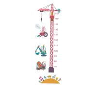 WEKADRIN 2PCS Cartoon Tower Crane Height Wall Stickers for Bedroom Decor PVC Art Decals with Measuring Scale Easy to Apply and Remove Fun Boy Girl Living Wall Sticker