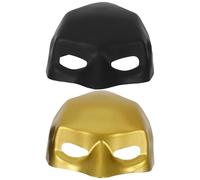 WEKADRIN 2pcs Cat Bat Mask Set Halloween Pet Costume Accessories Black and Gold Decorative Pet Hat for Party and Cosplay