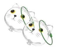 WEKADRIN 2pcs Cat Hair Storage Box Green Eye Memorial Pet Hair Keepsake Capsules Keychain