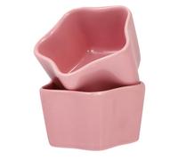 WEKADRIN 2pcs Ceramic Pet Feeding Bowls Star-shaped Small Food Feeder Bowls for Hamsters and Small Animals Pink Suitable for Pet Feeding Station