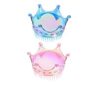 WEKADRIN 2Pcs Crown-shaped Hair Comb Glitter Detangling Brush for Lightweight Hairbrush Gentle Knot Remover for Various Hair Textures Portable S Accessory Random Color