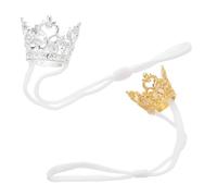 WEKADRIN 2pcs Crown with Adjustable Elastic Chin Strap for Hamsters Guinea Pigs Small Animals Soft Lightweight Royalty Inspired Headpiece for Birthday Dress Up and Photo Props