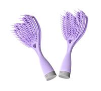 WEKADRIN 2pcs Curved Vented Detangler Hair Brush with Hollow Massage Comb for Wet Dry Hair Portable Lightweight Paddle Styling Brush for Volume Boost and Scalp Care Compact Travel-friendly
