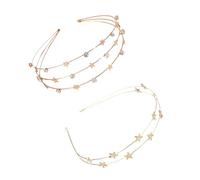 WEKADRIN 2Pcs Delicate Women Star Hairband Five-pointed Headband Chic Hair Accessory with Dazzling Design for Charming Stylish Looks