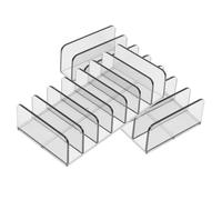 WEKADRIN 2pcs Desktop Makeup Organizer Gray Semi Eyeshadow Palettes Holder 7 Divided Compartments for Vanity Cosmetic Storage